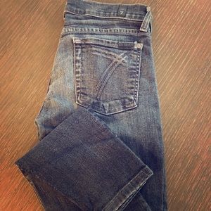 Straight leg dark wash jeans